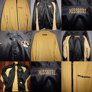 reversible, fleece lined, zip up, mizzou jacket